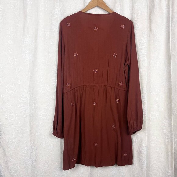Idyllwind floral embroidered mini dress rust brown fueled by Miranda Lambert - Picture 6 of 11